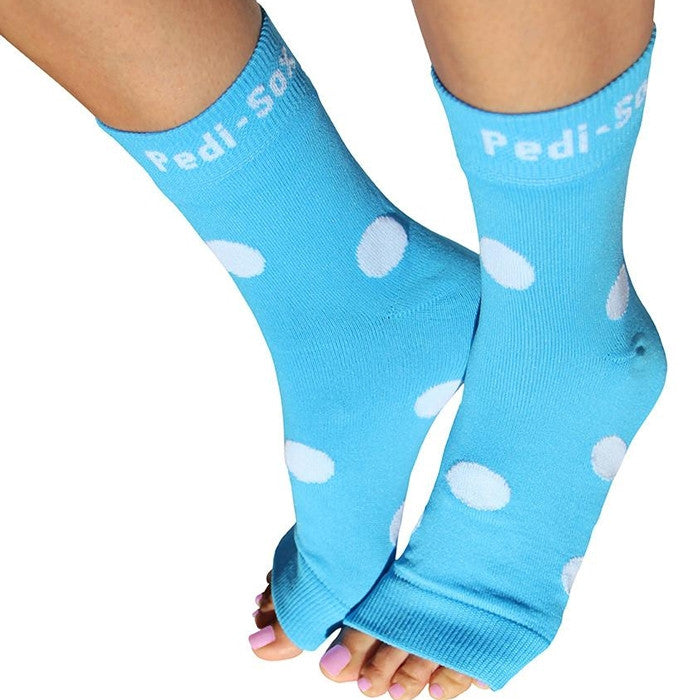 California Pedi-Sox Lovely Blue/White Polka Dots PSL-611
