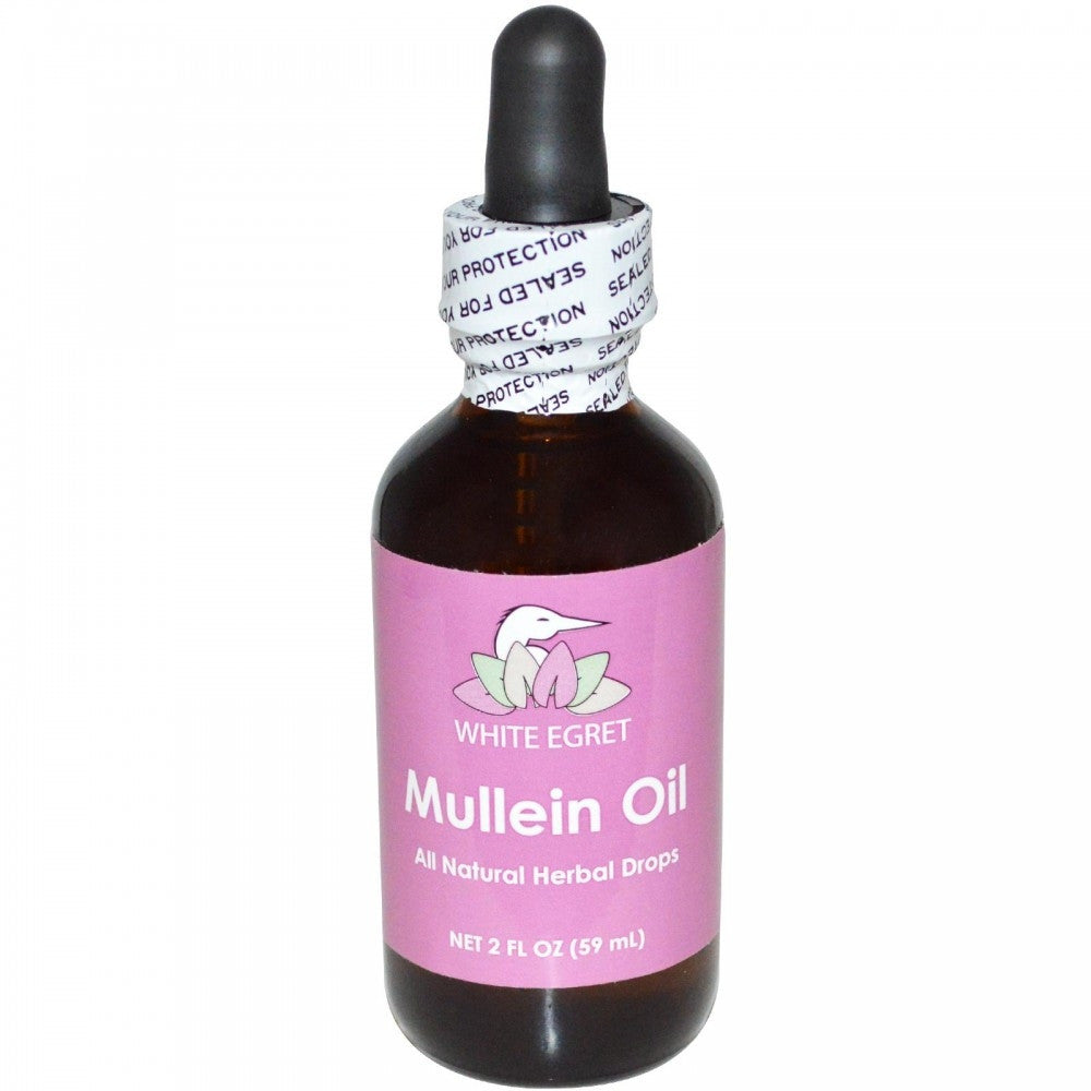 White Egret Mullein Oil All Natural Herbal Drops 2 fl. oz.