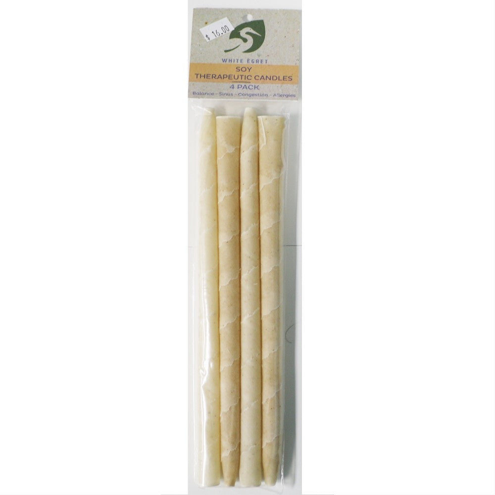 White Egret Soy Therapeutic Candles 1/2", 4PK SOY4PK
