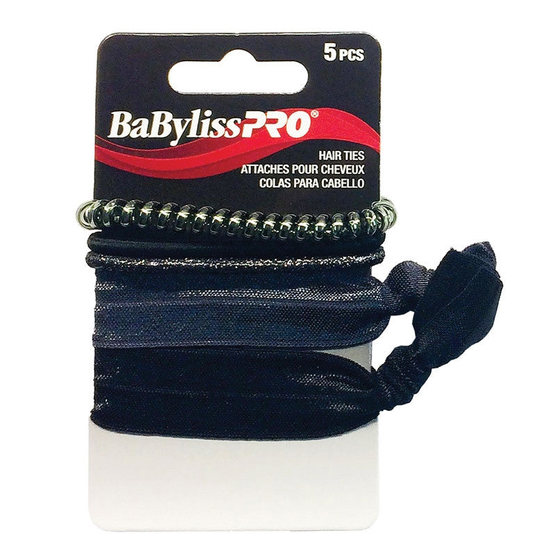 BaBylissPRO - Mixed Elastics Set - Black and Silver Tones