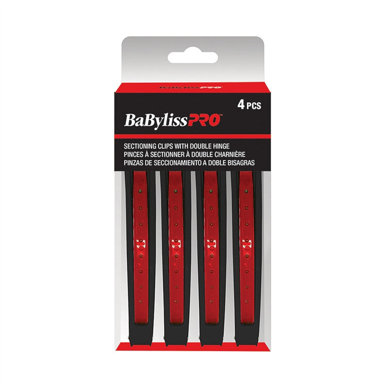 BaBylissPRO - Double Hinge Hair Clips - 4/box