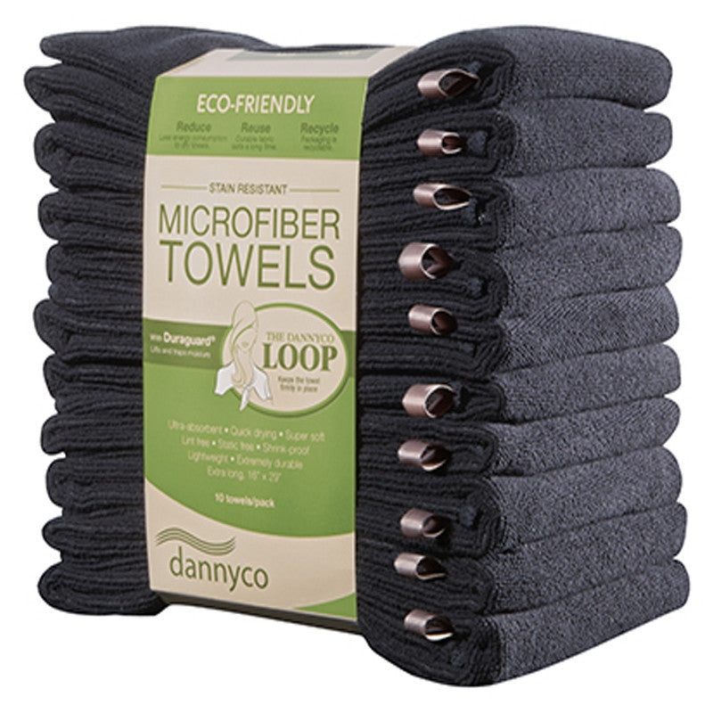 BaBylissPRO - Eco-Friendly Microfiber Towels - 10/pack - Black