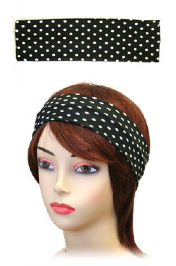 1514 Plain Head Band w/Small Dots -dz