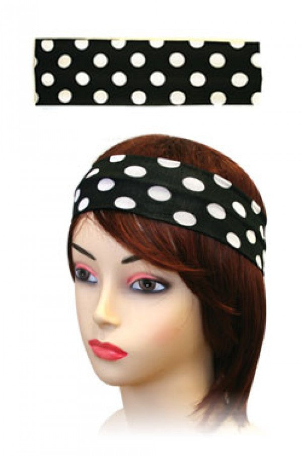 1544 Plain Head Band w/Large Dots -dz