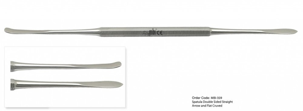 MBI-359 Spatula Double Sided, Straight Arrow & Flat Curved