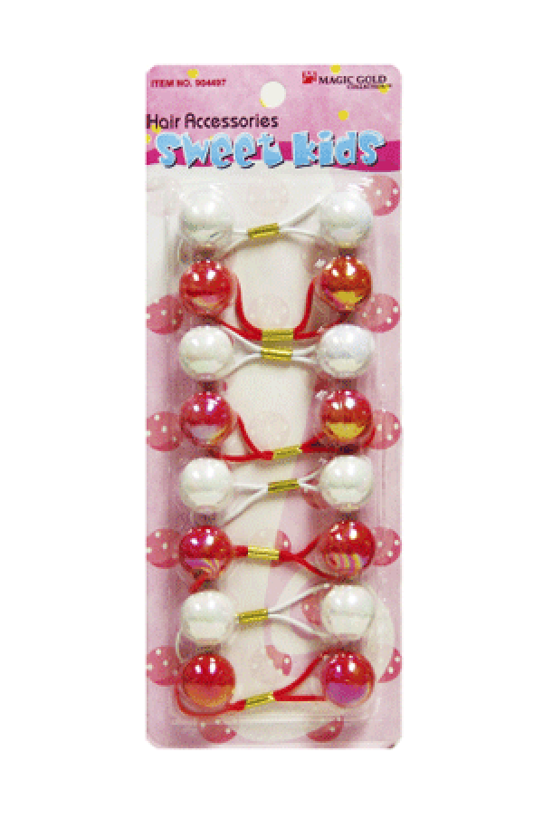 Magic Gold Bubble Round L3 Red/White 8/pk -pc