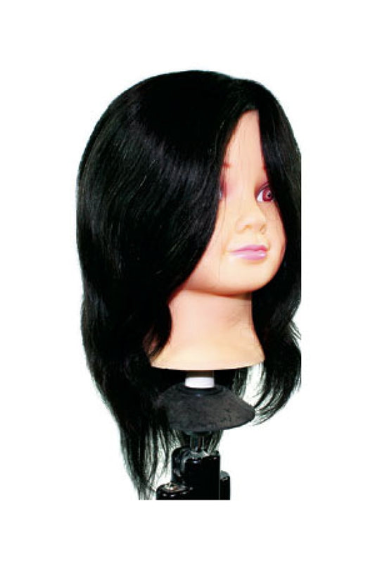 M-2030L Practice Mannequin Human Hair Kiddy Face Black (18-20")