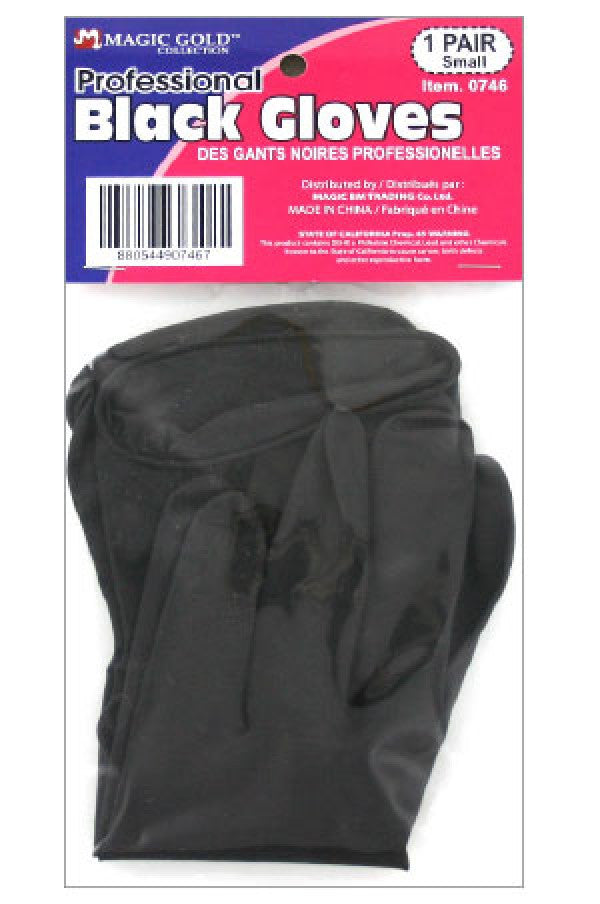 0747 Black Latex Gloves (Medium) -pk