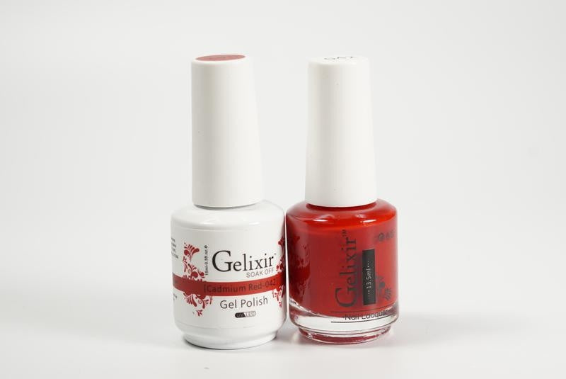 Gelixir Soak Off Gel All In One Set Cadmium Red GX042