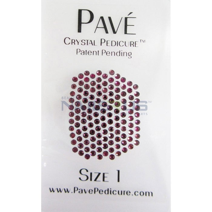 Pave Crystal Pedicure Mini Kit, 8pcs - Amethyst