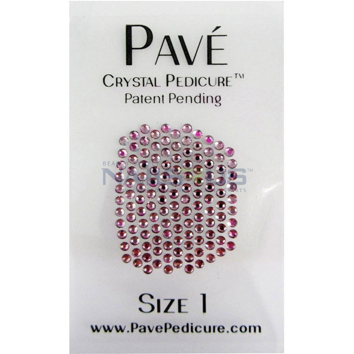 Pave Crystal Pedicure Mini Kit, 8pcs - Light Amethyst