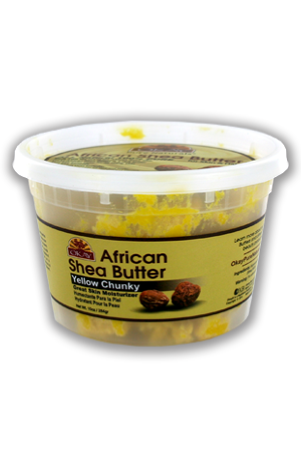 Okay-48 100% African Shea Butter _Yellow Chunky (10oz)