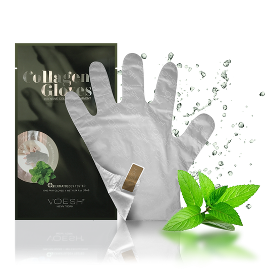 Voesh Collagen Gloves W/Peppermint 1Pair - VHM212PEP
