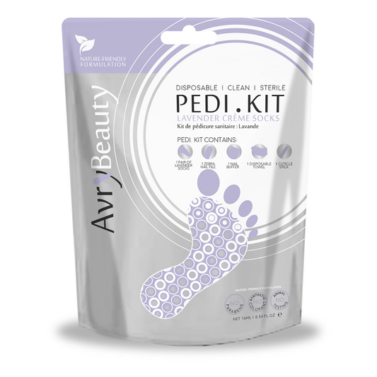 AvryBeauty Pedi Kit W/Lavender Creme Socks AK005LVNR-P 00738