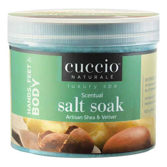Cuccio Scentual Salt Soak Artisan Shea & Vetiver 29 oz