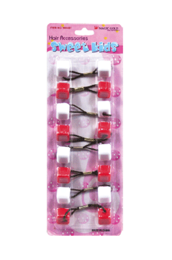 Magic Gold Bubble Square SQ9 Red/White 8/pk -pc