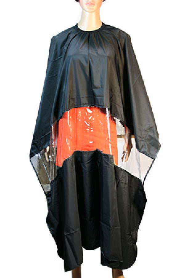 18 Salon Cape (Black/Clear) -pc