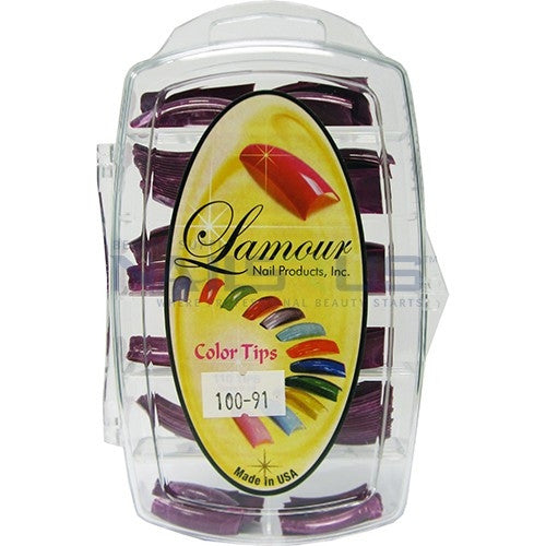 Lamour Marble Tips Dark Purple 100-91