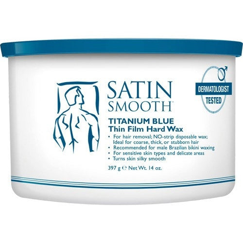 Satin Smooth Titanium Blue Thin Film Hard Wax 14 oz SSW14MPG