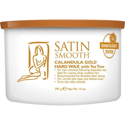 Satin Smooth Calandula Gold Hard Wax Tea Tree 14 oz SSW14CTG