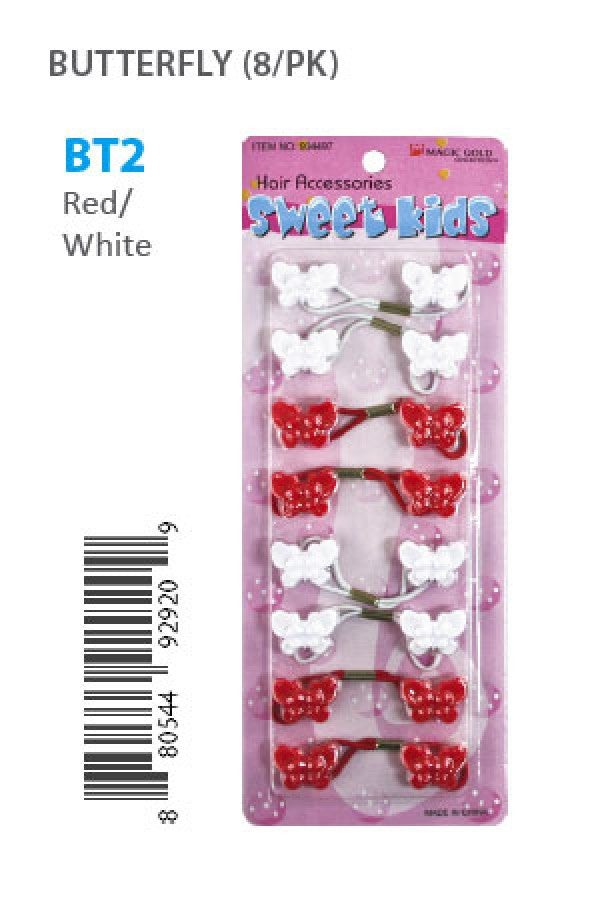 Magic Gold Bubble Butterflies BT2 Red/White 8/pk -pc