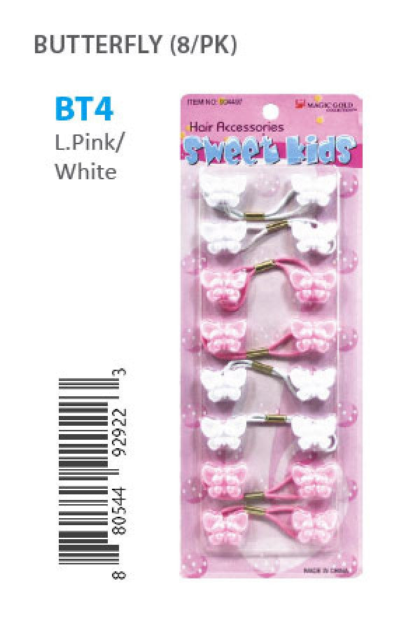 Magic Gold Bubble Butterflies BT4 L.Pink/White 8/pk -pc
