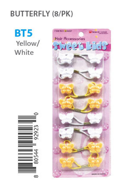 Magic Gold Bubble Butterflies BT5 Yellow/White 8/pk -pc