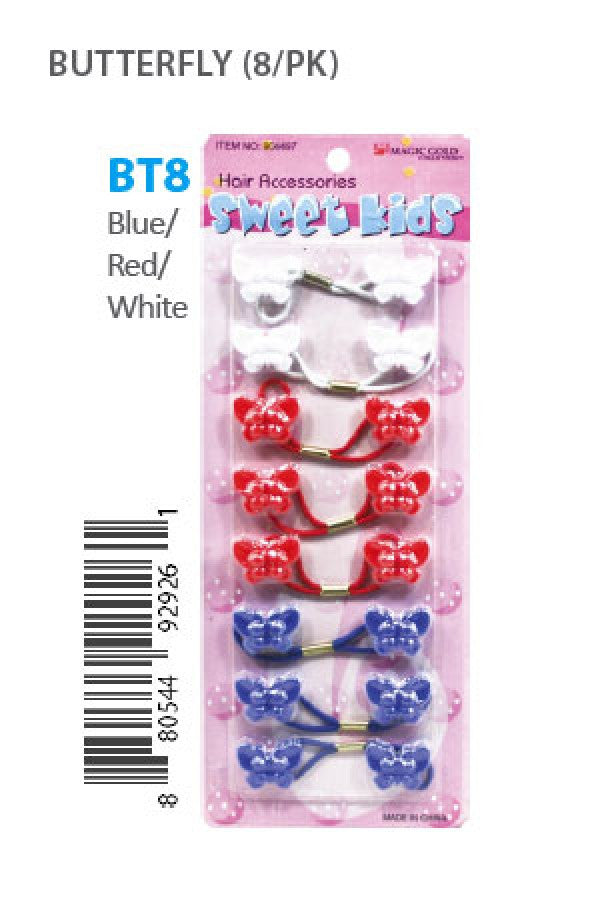 Magic Gold Bubble Butterflies BT8 Blue/Red/White 8/pk -pc