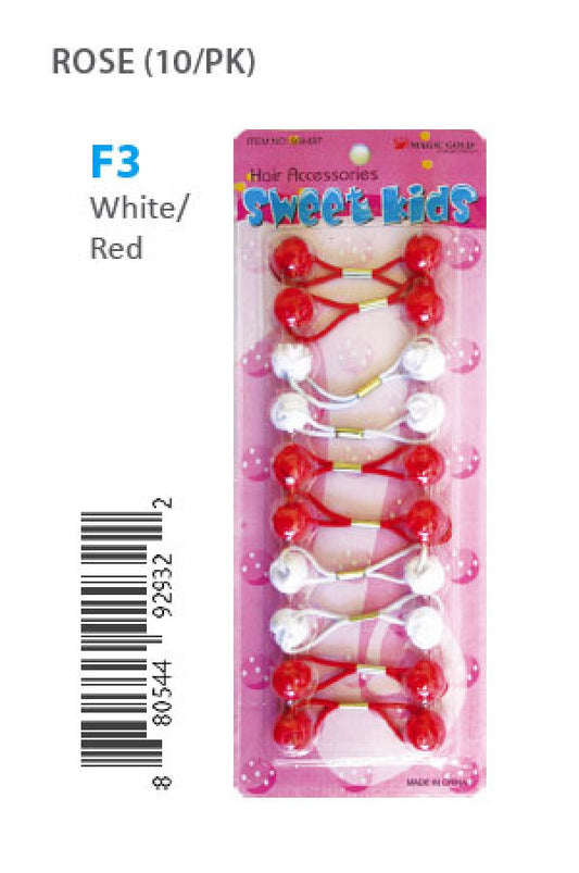 Magic Gold Bubble Rose F3 White/Red 10/pk -pc