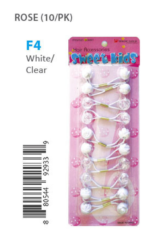 Magic Gold Bubble Rose F4 White/Clear 10/pk -pc