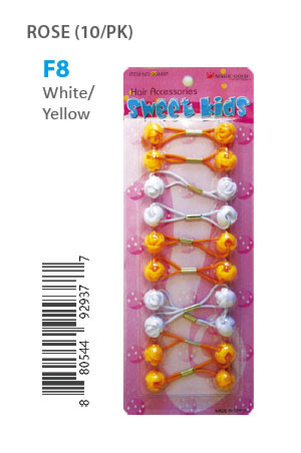 Magic Gold Bubble Rose F8 White/Yellow 10/pk -pc