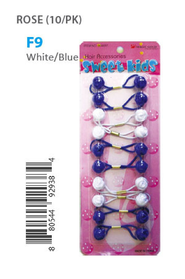 Magic Gold Bubble Rose F9 White/Blue 10/pk -pc