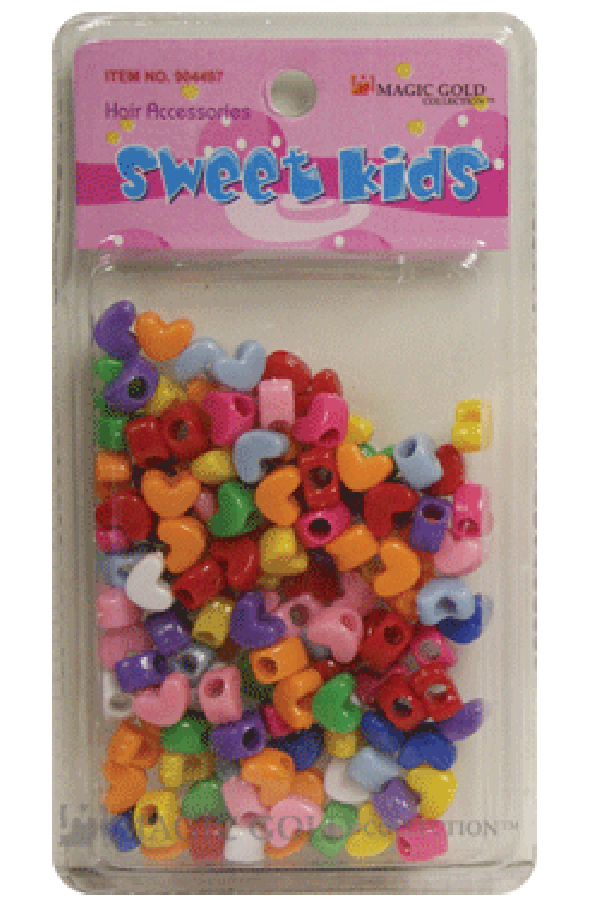 Magic Gold Plastic Bead Heart 1647 Mix - pc