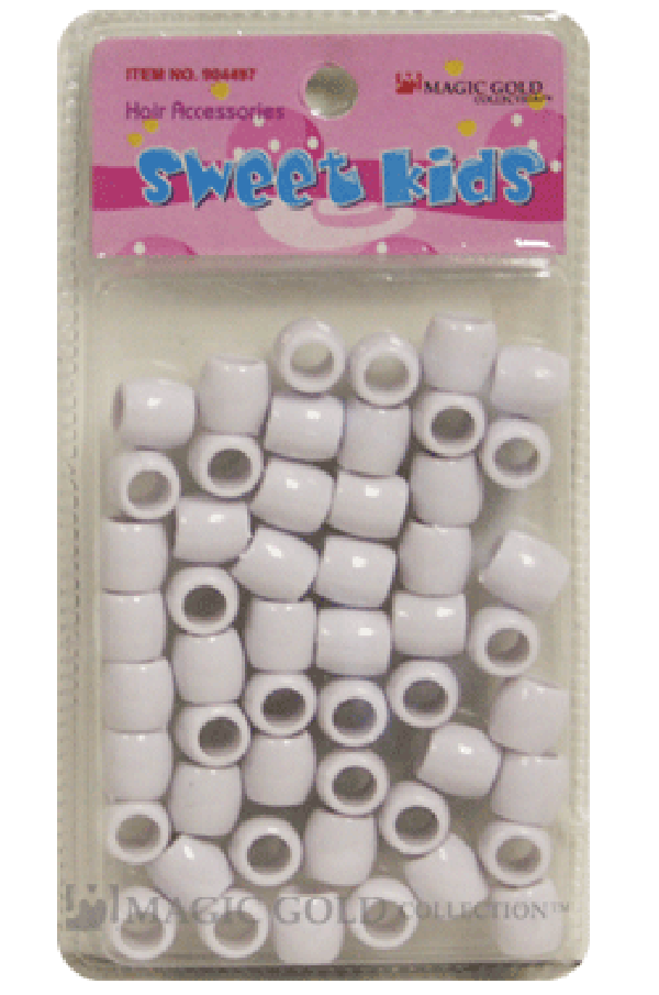 Magic Gold Plastic Bead (M) 1639 White - pc