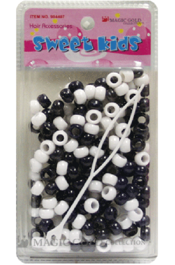 Magic Gold Plastic Bead (S) 1608 Black/White