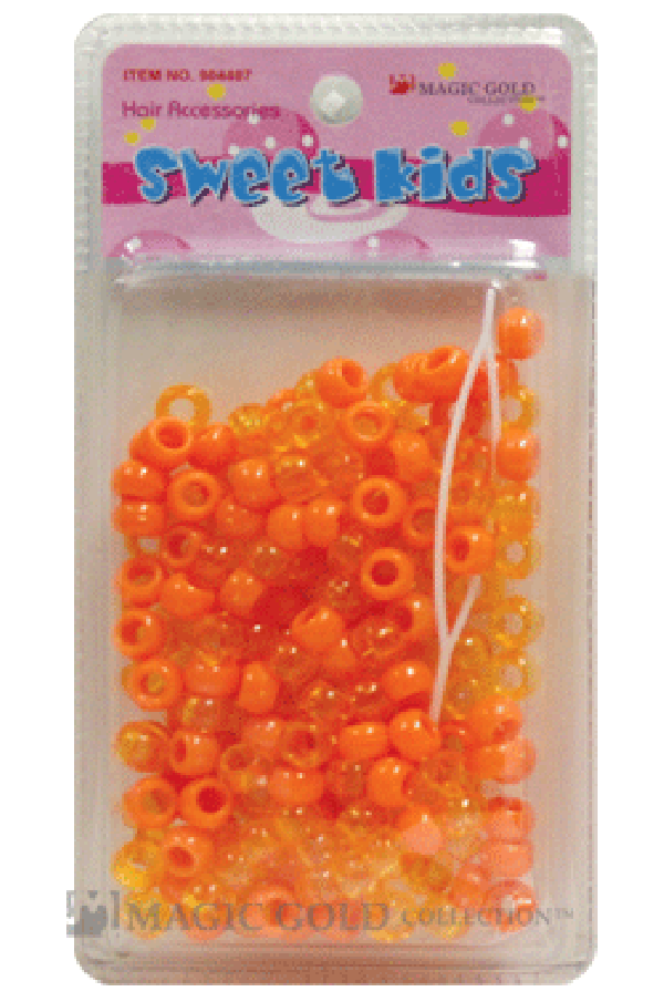 Magic Gold Plastic Bead (S) 1623 Orange/Crystal Orange