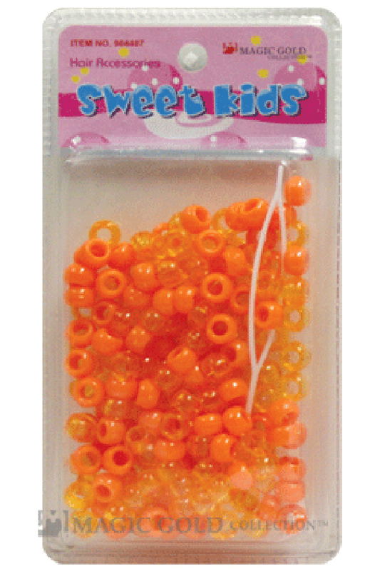 Magic Gold Plastic Bead (S) 1623 Orange/Crystal Orange