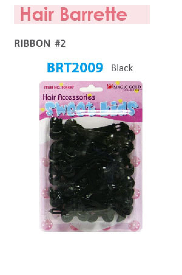 Magic Gold Barrette Ribbon 2 Black BRT2009 -pc