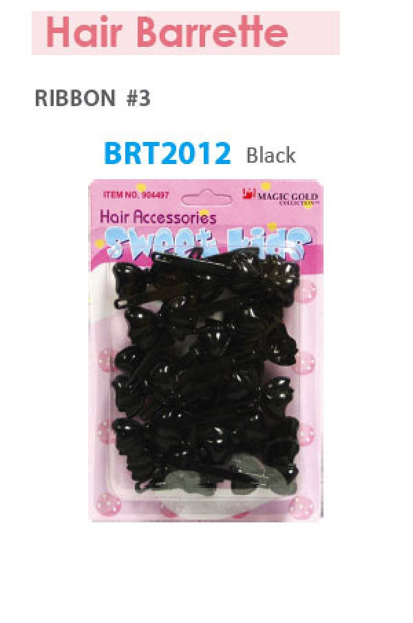 Magic Gold Barrette Ribbon 3 Black BRT2012 -pc