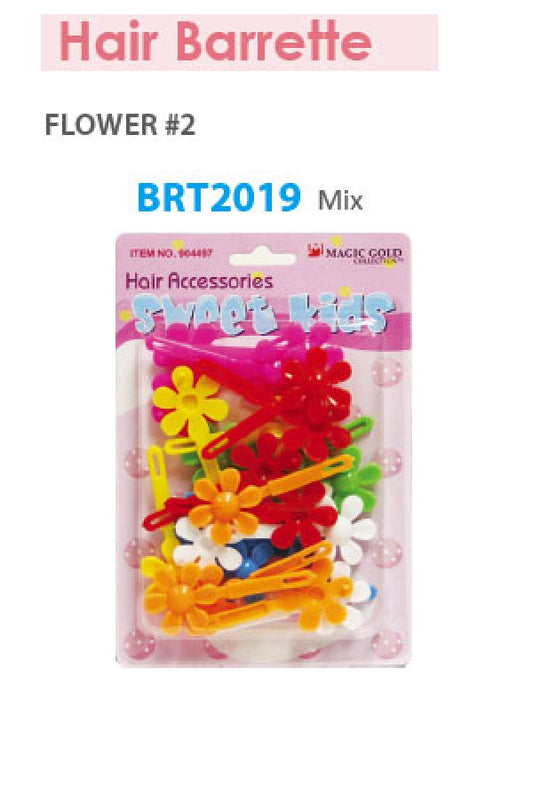 Magic Gold Barrette Flower 2 Mix BRT2019 -pc