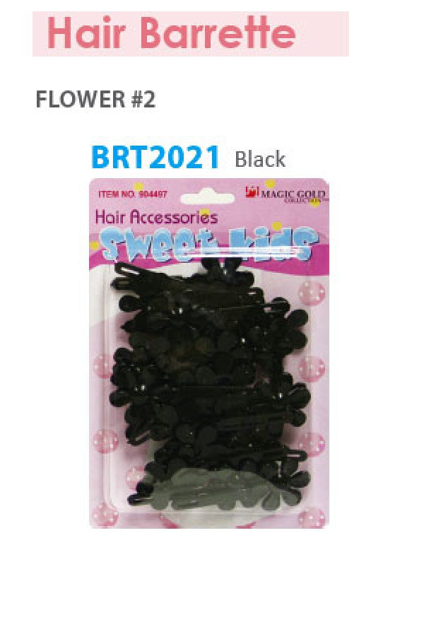 Magic Gold Barrette Flower 2 Black BRT2021 -pc