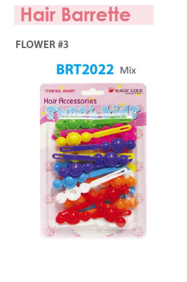 Magic Gold Barrette Flower 3 Mix BRT2022 -pc