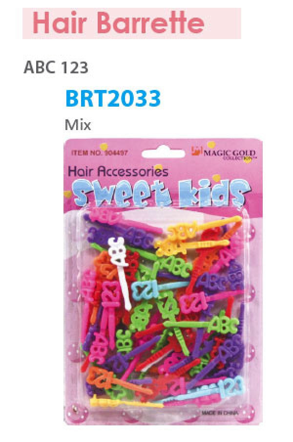 Magic Gold Barrette ABC123 Mix BRT2033 -pc