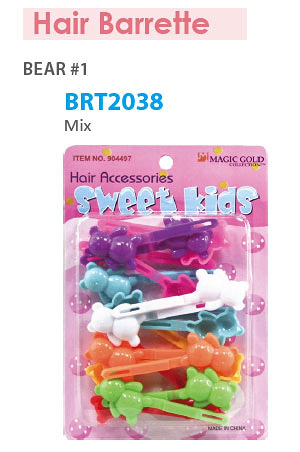 Magic Gold Barrette Bear Mix BRT2038 -pc