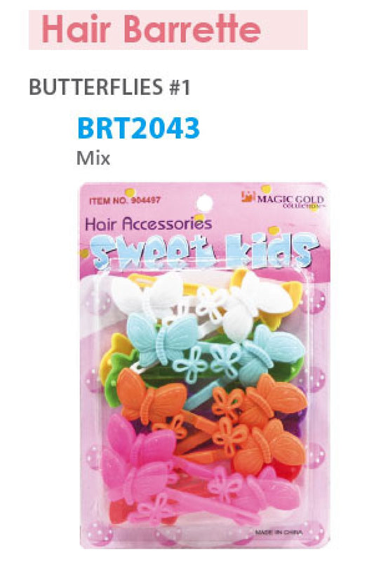 Magic Gold Barrette Butterflies Mix BRT2043 -pc