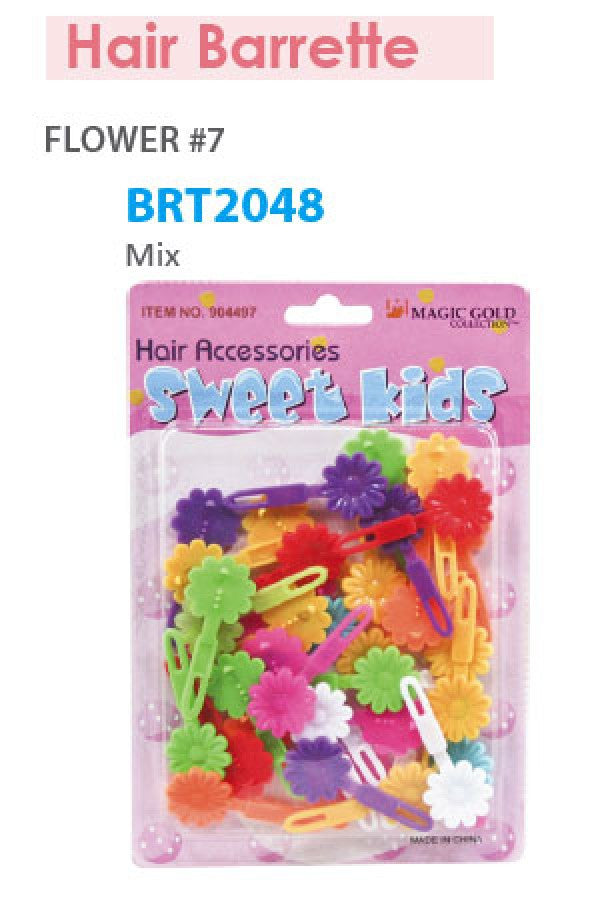 Magic Gold Barrette Flower 7 Mix BRT2048 -pc