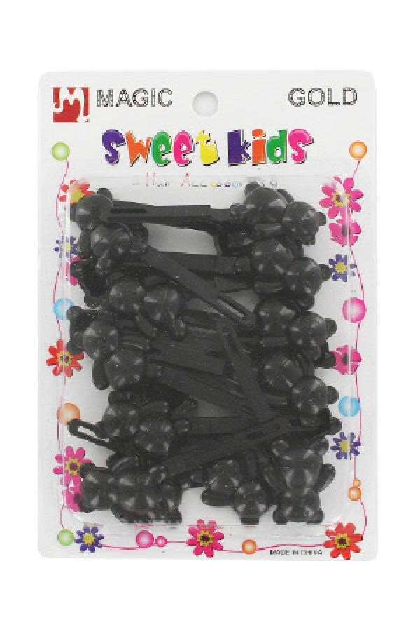 Magic Gold-BRT5130 Barrette Bear Black -pc