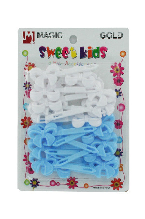 Magic Gold-BRT5147 Barrette Painted face L.Blue/White -pc