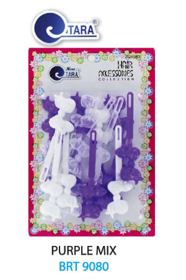 Tara Barrette Ribbon Purple Mix BRT9080 -pc