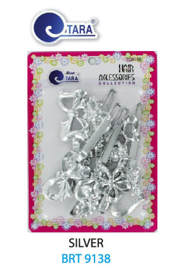 Tara Barrette Large Asst Silver BRT9138 -pc